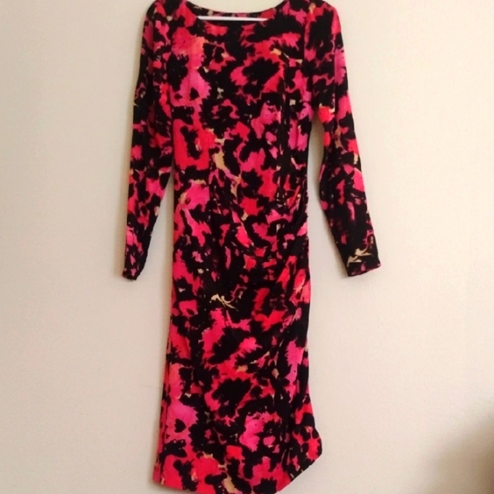 Tracy Reese Black And Fucia Color Dress Size 6